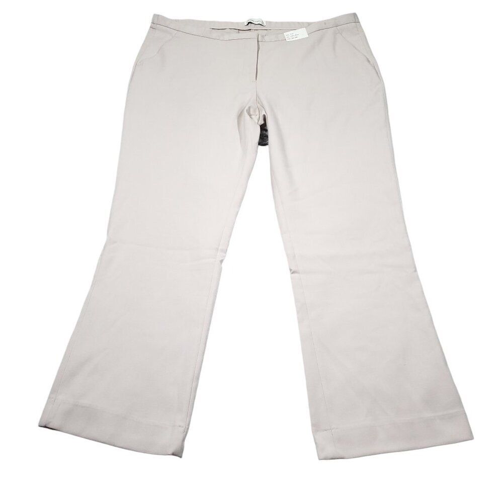 READ Abercrombie Low Rise Tailored Slim Boot Pants Gray Stretch Size 18 34 Beige